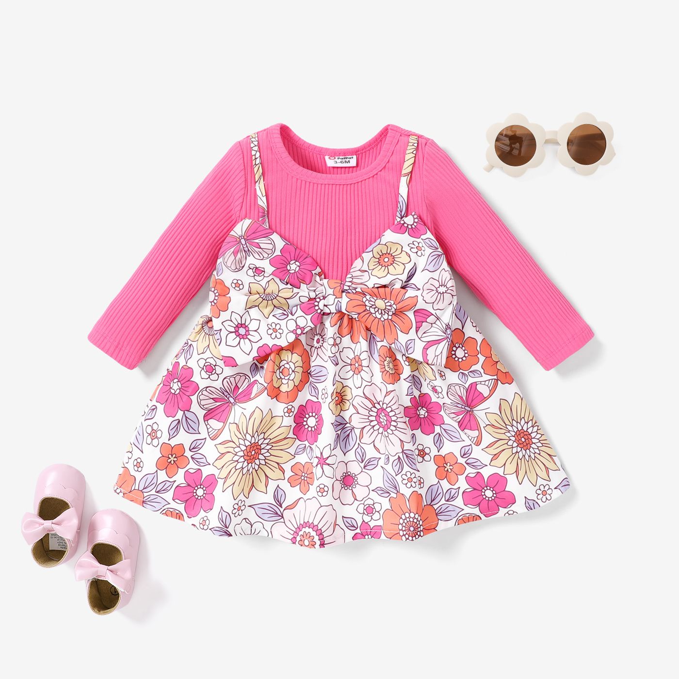 

Baby Girl Hyper-Tactile 3D Flower Pattern Dress
