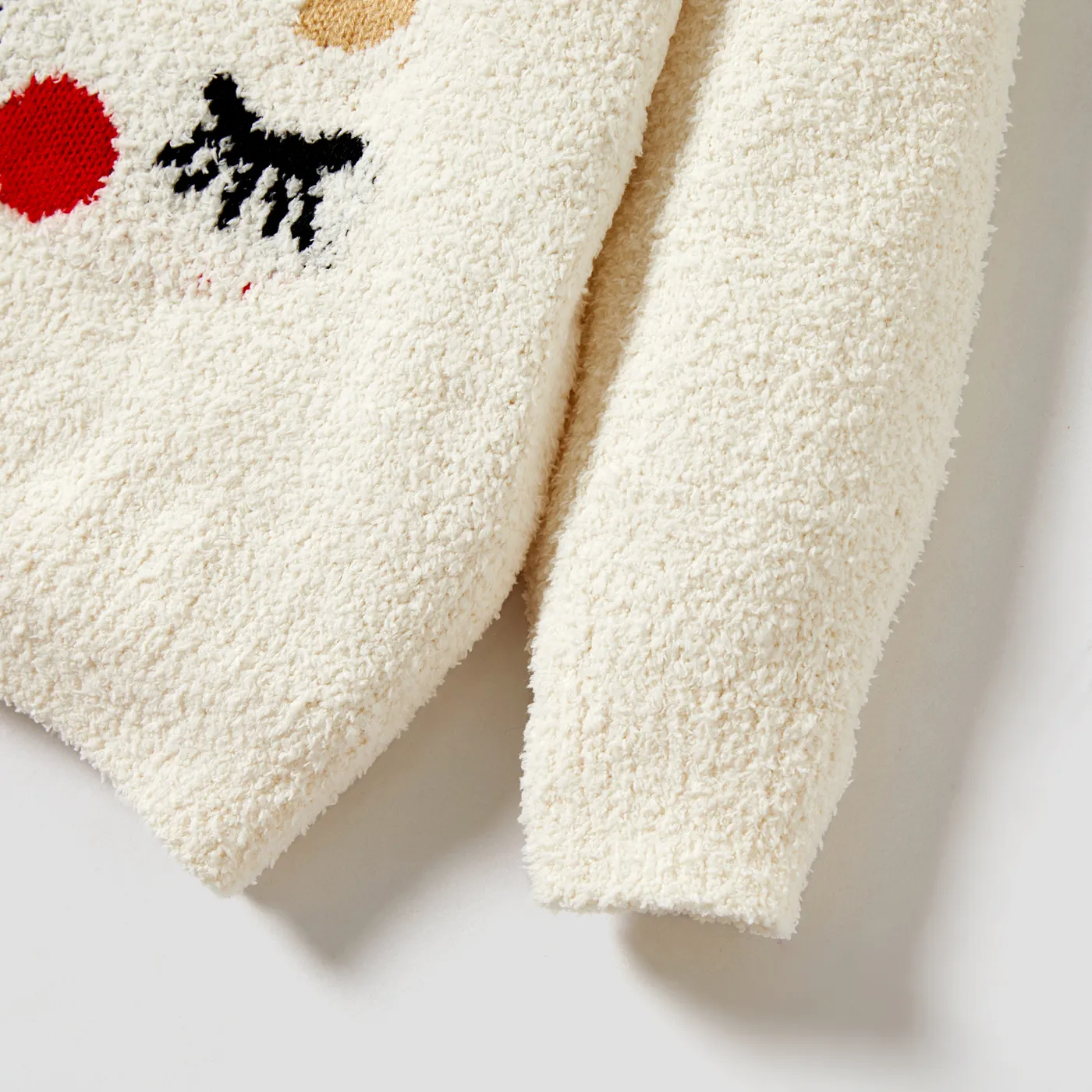 Christmas Mommy and Me Cute Deer Print Warm Sweaters  White image 5