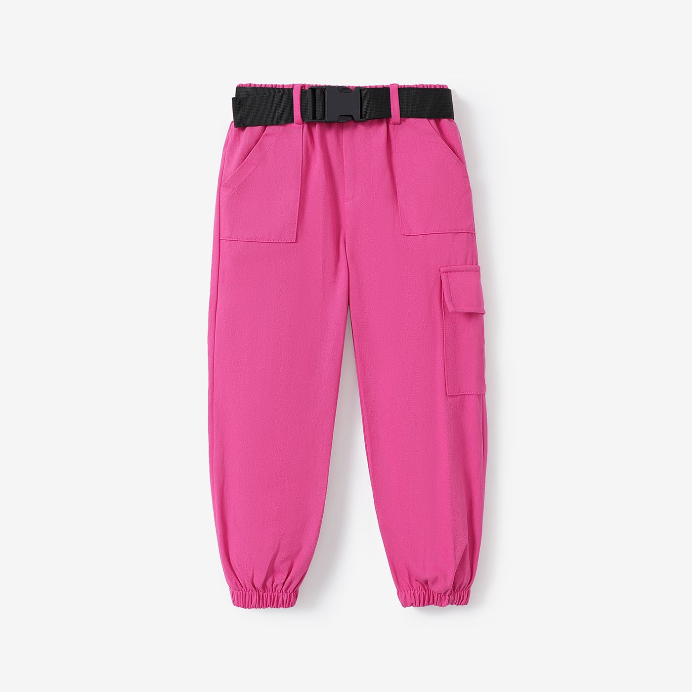 Kid Girl Braid Design Avant-garde T-shirt /Solid Color Belt Braid Pants