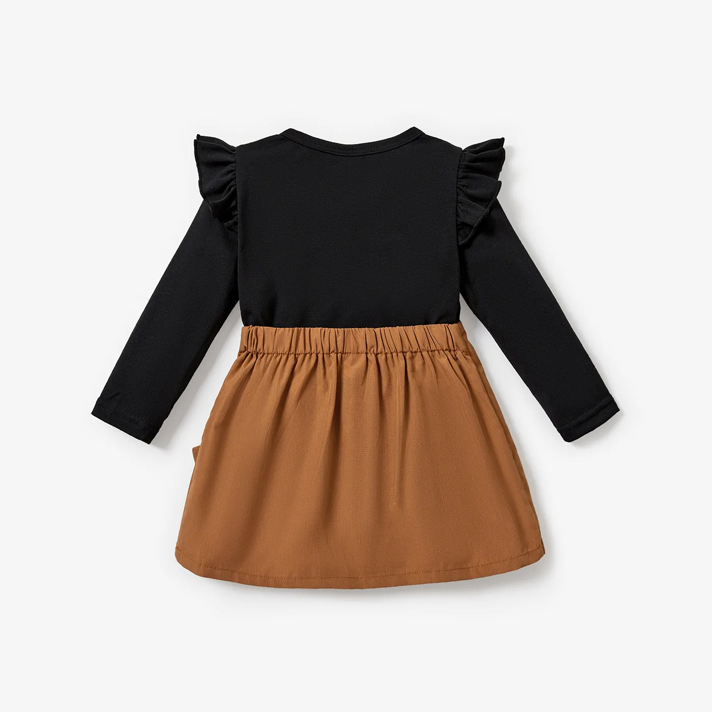 2 قطعة طفل صغير فتاة كيتي طباعة طويلة الأكمام تكدرت الأسود المحملة و BOWKNOT تصميم شورت مجموعة  image 3