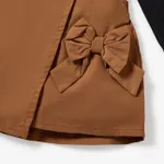 2 قطعة طفل صغير فتاة كيتي طباعة طويلة الأكمام تكدرت الأسود المحملة و BOWKNOT تصميم شورت مجموعة  image 6