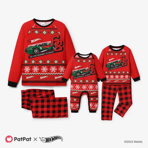 Hot Wheels Christmas Family Matching Vehicle Race Car Print Pajamas Sets (Flame Resistant)
