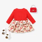 Baby Girl Sweet Animal Pattern Bear Tactile 3D Long Sleeve Dress   image 2