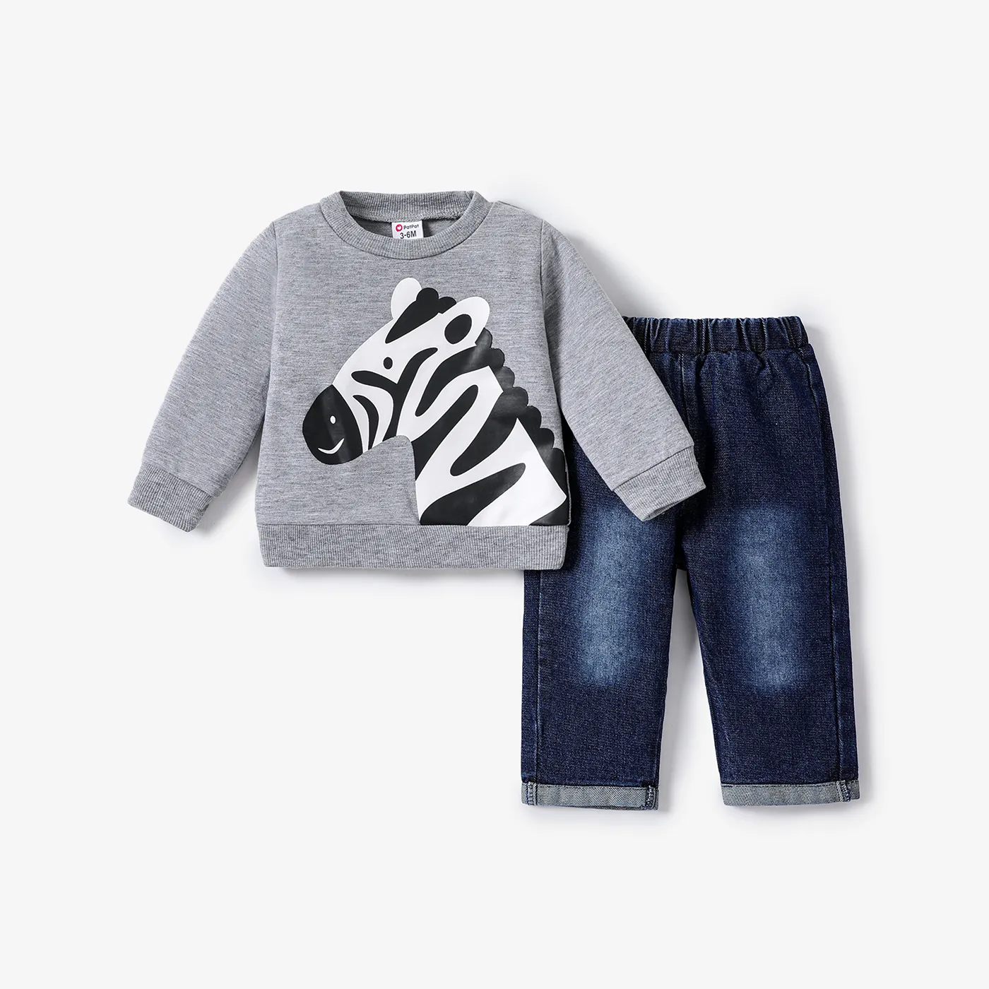 2pcs Medium Thickness Zebra Striped Avant-garde Set For Baby Boy
