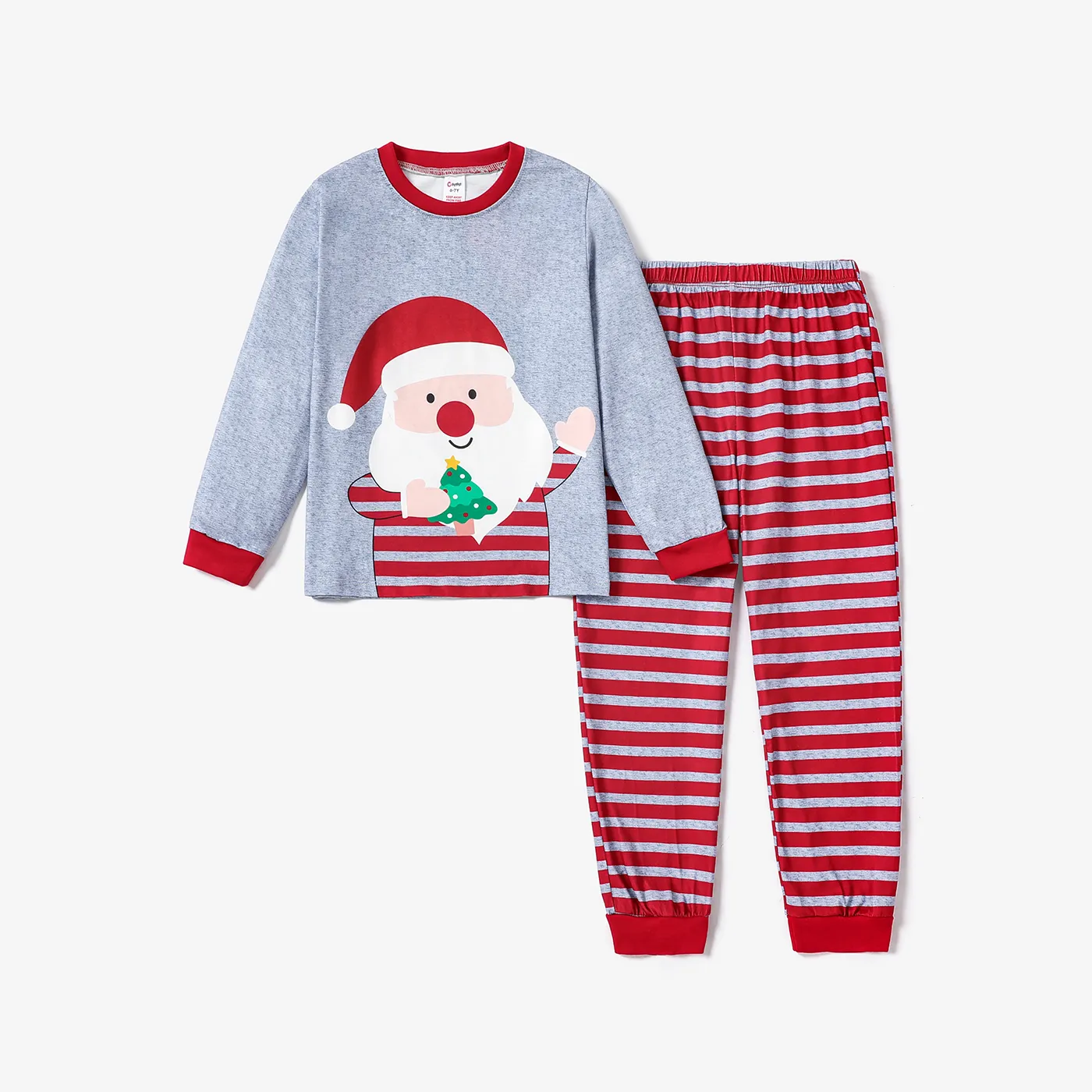 2pcs Toddler/Kid Girl/Boy Fashionable Casual Christmas Pajamas Set Toddler Red big image 1