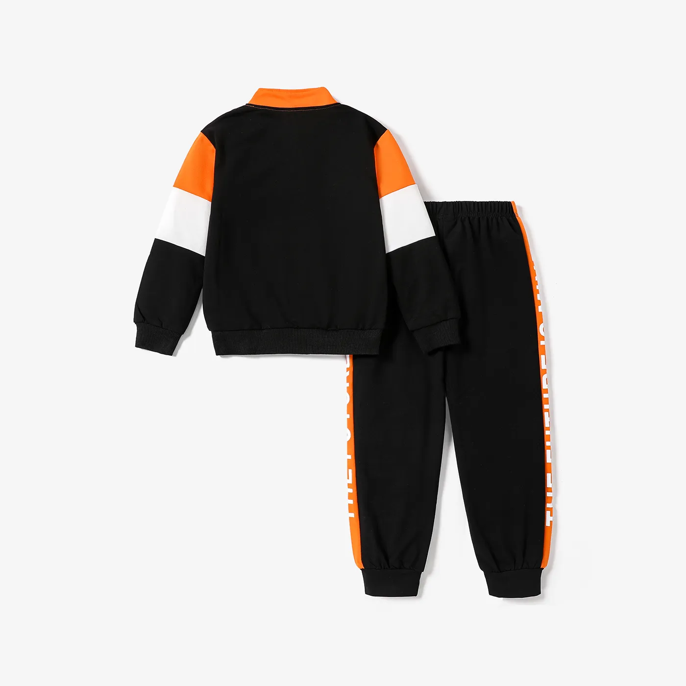 2pcs Kid Boy Color-blocked Letter Print Long sleeves Set  image 3