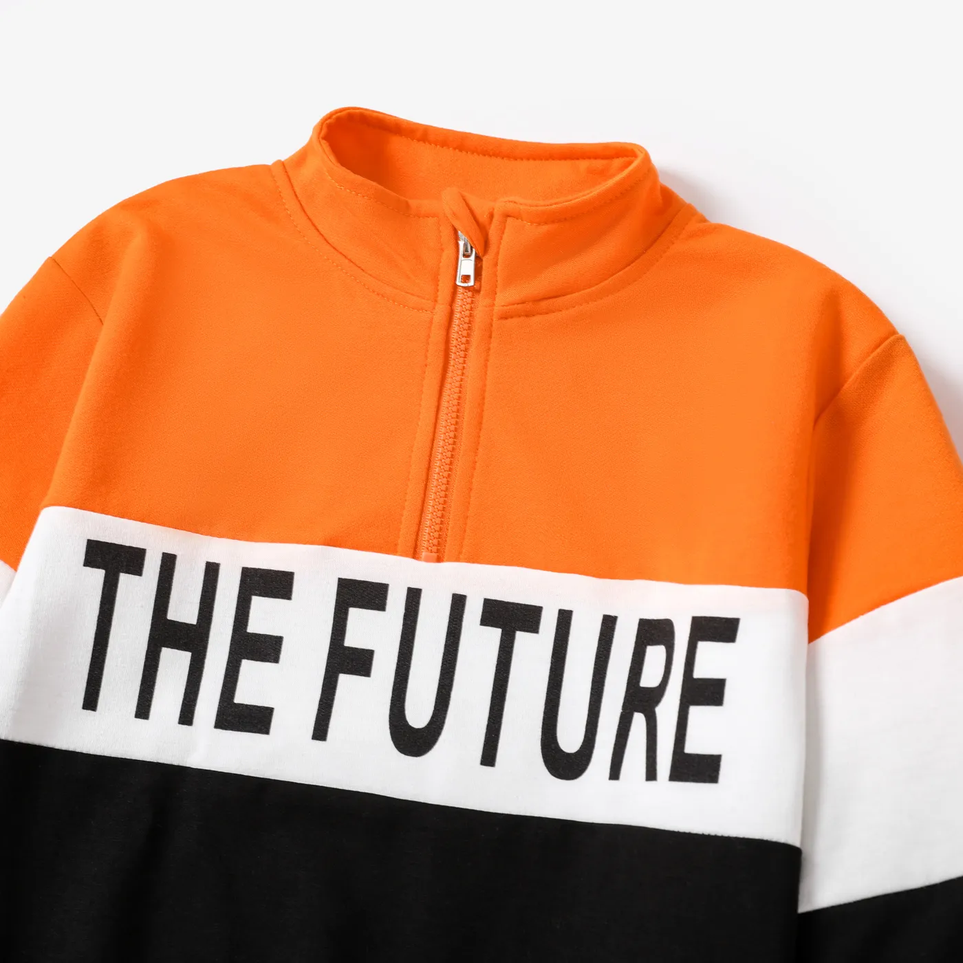2pcs Kid Boy Color-blocked Letter Print Long sleeves Set  image 2
