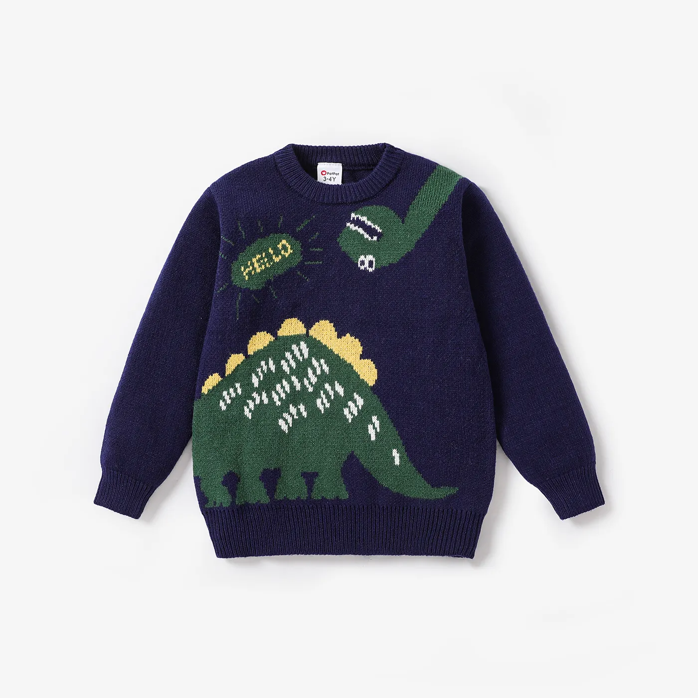 Criança Menino Infantil Dinossauro Camisola Azul Escuro big image 1