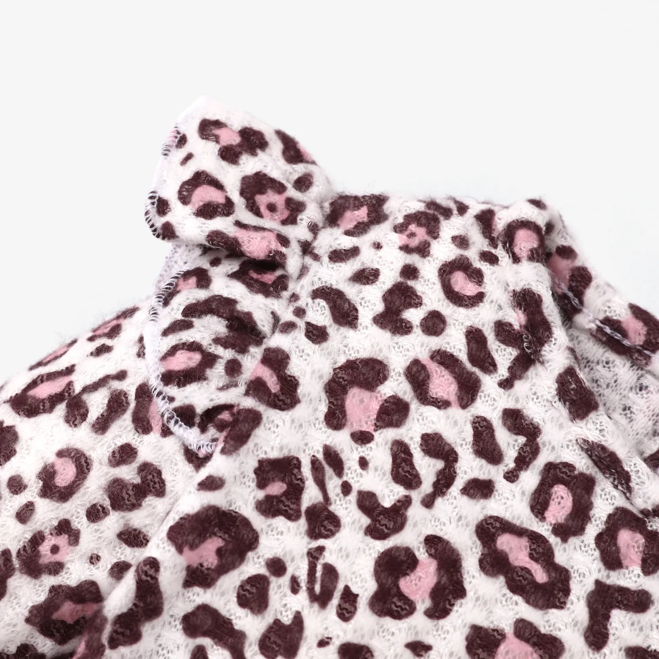 2 pièces Bébé Débardeur Motif léopard Doux Manches longues Costume jupe Rose big image 1