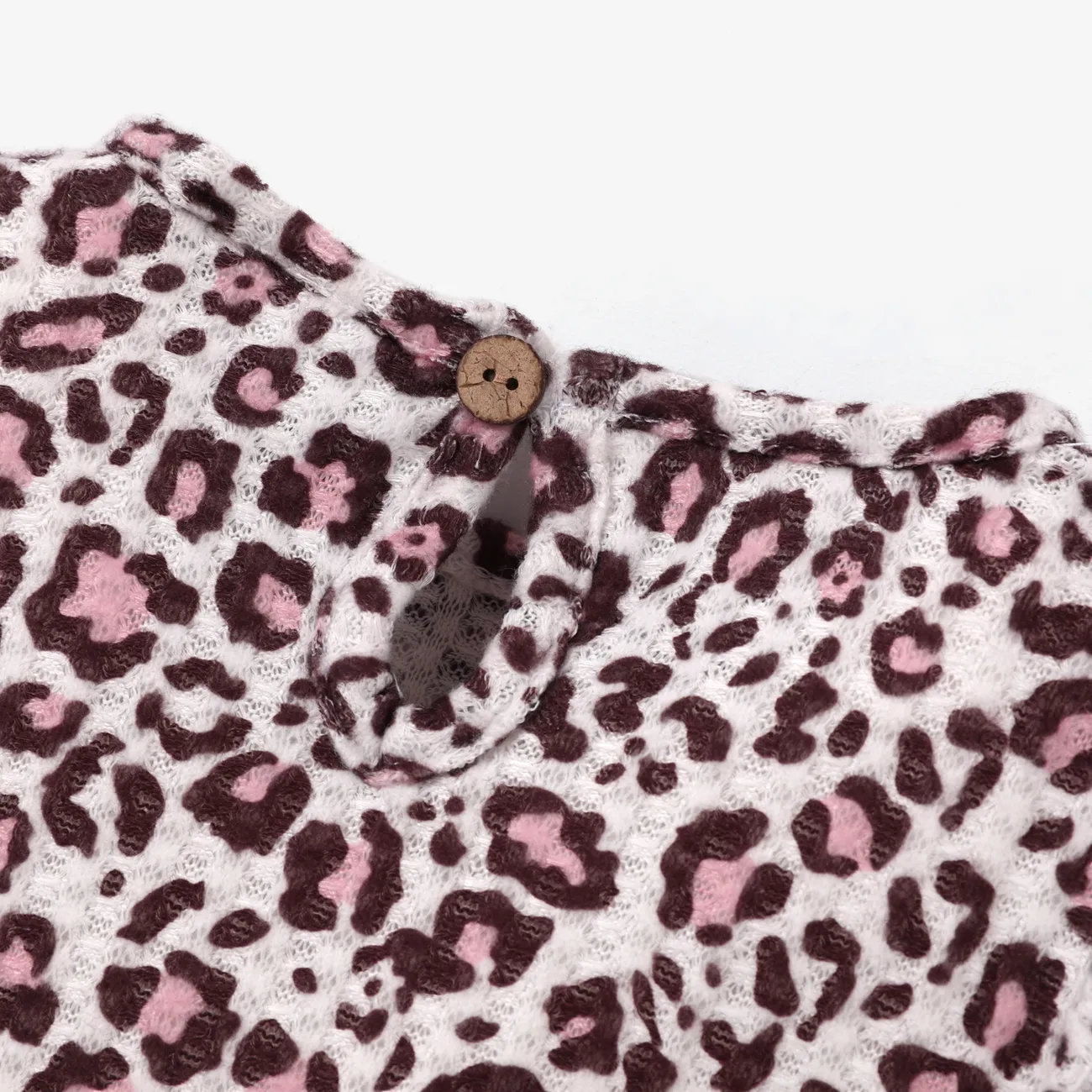 2 unidades Bebé Camiseta sin mangas Estampado de leopardo Dulce Manga larga Traje de falda Rosado big image 1