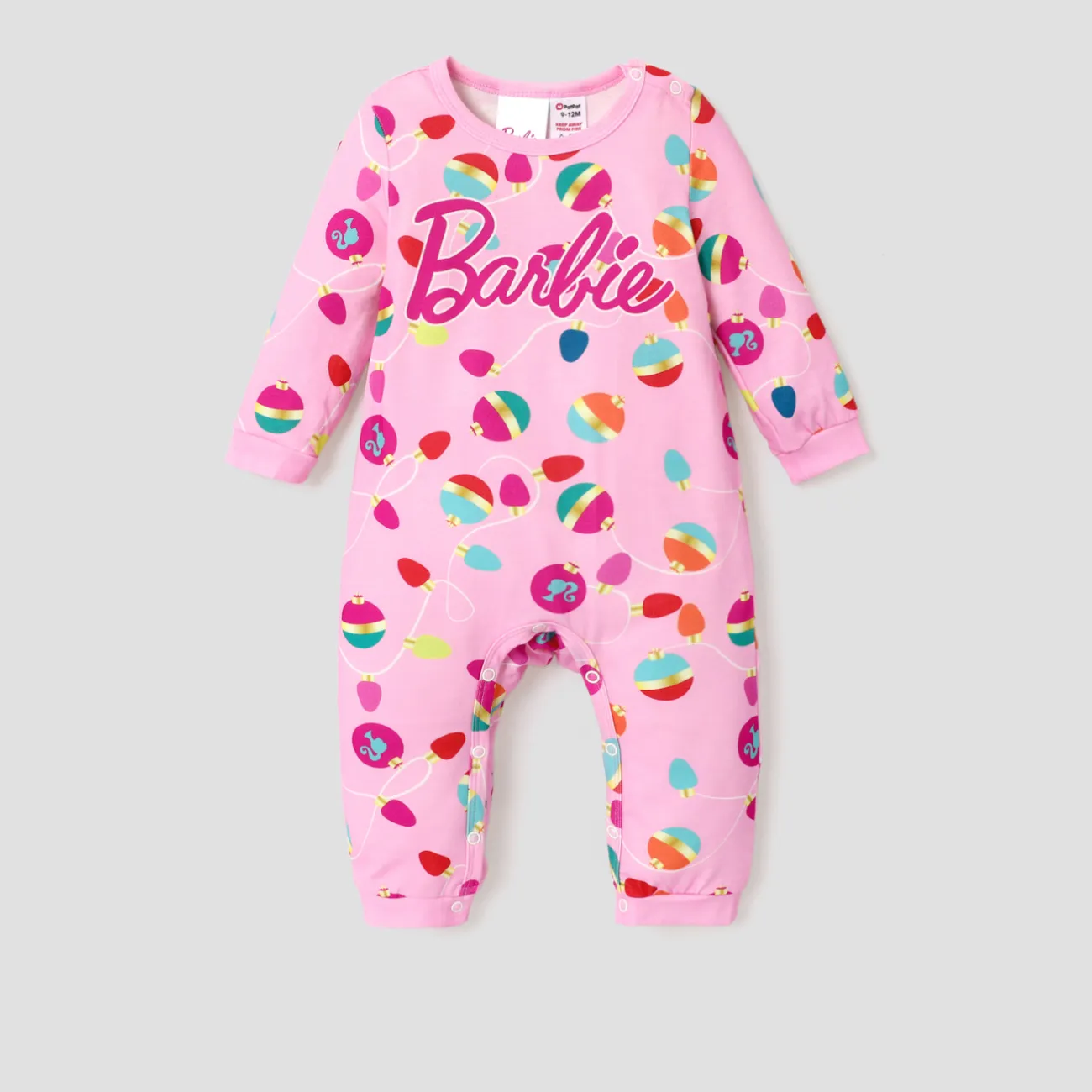 Barbie Natal Mãe e eu Conjuntos de roupa para a família Pijamas (Flame Resistant) Rosa big image 1