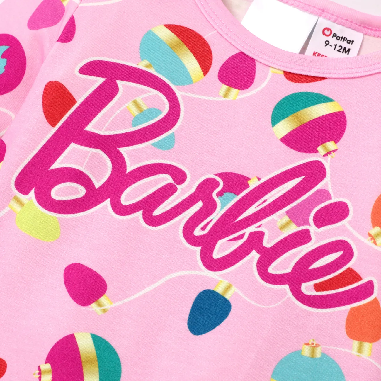 Barbie Navidad Mami y yo Conjuntos combinados para familia Pijamas (Flame Resistant) Rosado big image 1