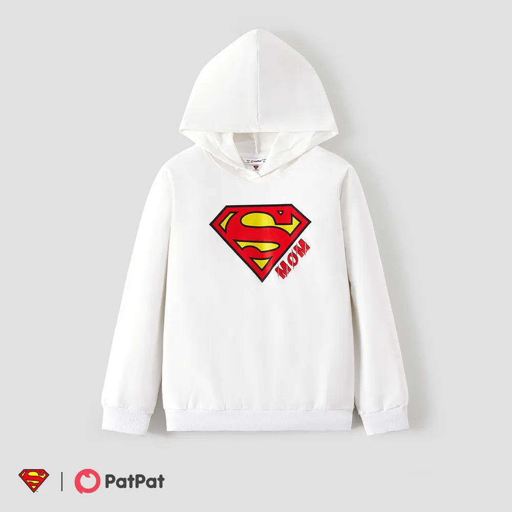 Superman Family Matching Cotton Long-sleeve Graphic Print White Hoodies big image 13