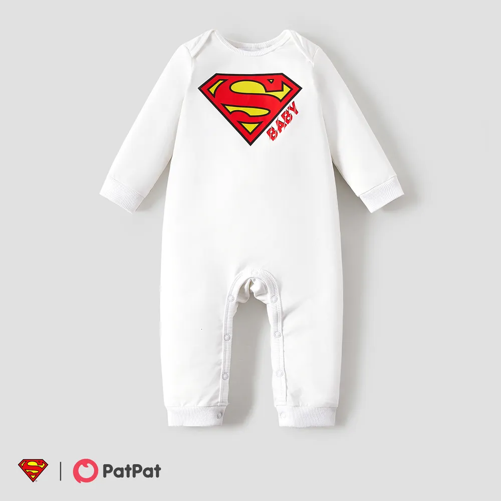 Superman Family Matching Cotton Long-sleeve Graphic Print White Hoodies big image 1
