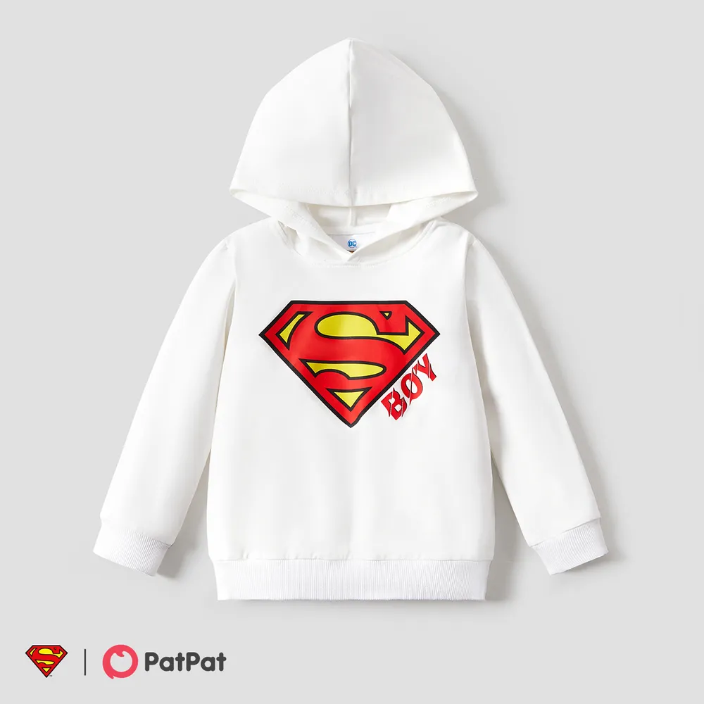 Superman Family Matching Cotton Long-sleeve Graphic Print White Hoodies  big image 6