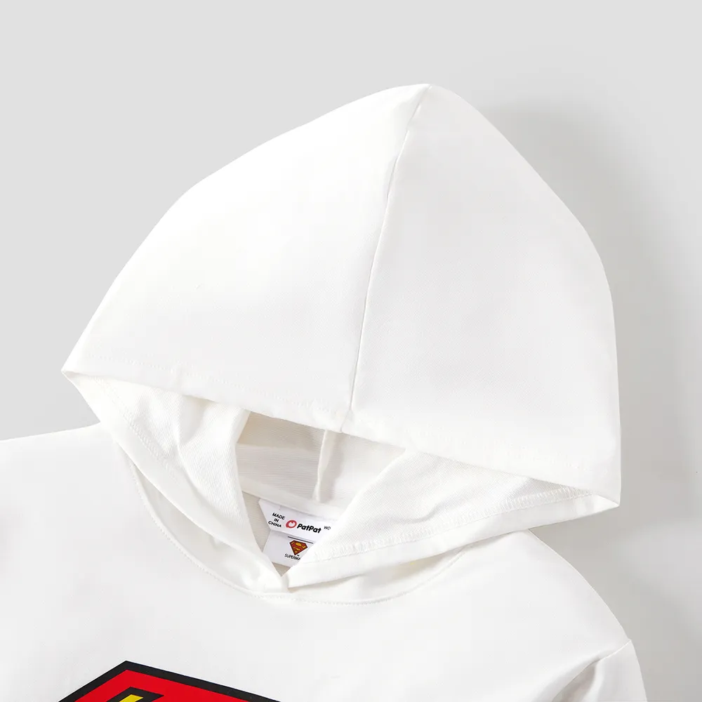 Superman Family Matching Cotton Long-sleeve Graphic Print White Hoodies big image 19