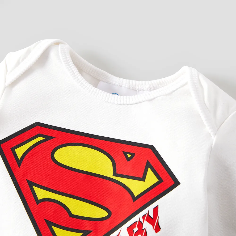 Superman Family Matching Cotton Long-sleeve Graphic Print White Hoodies big image 3