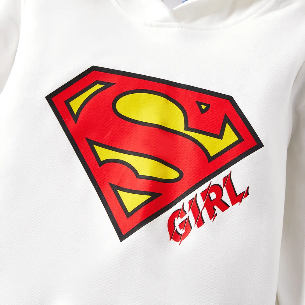 Superman Family Matching Cotton Long-sleeve Graphic Print White Hoodies big image 11