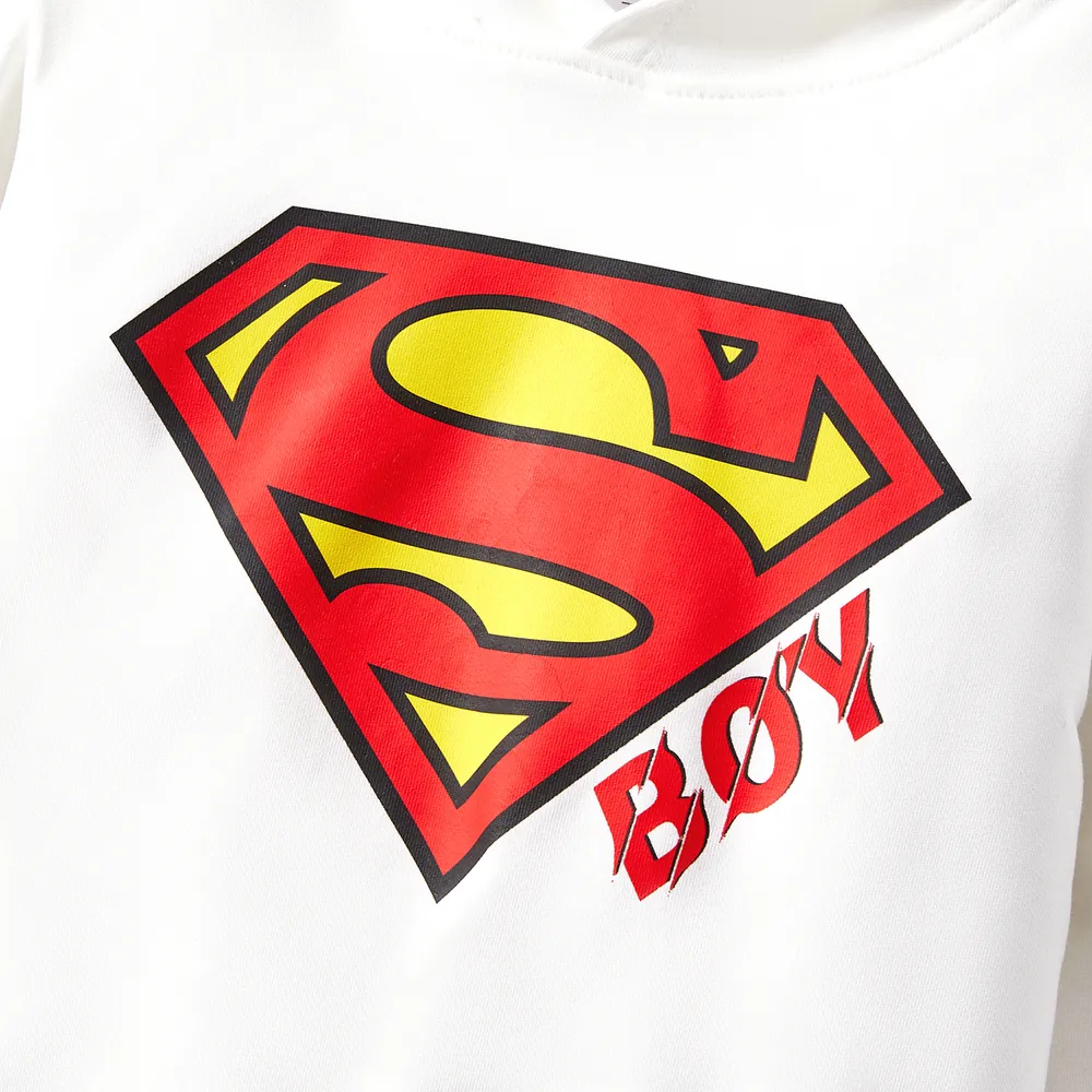 Superman Family Matching Cotton Long-sleeve Graphic Print White Hoodies big image 7
