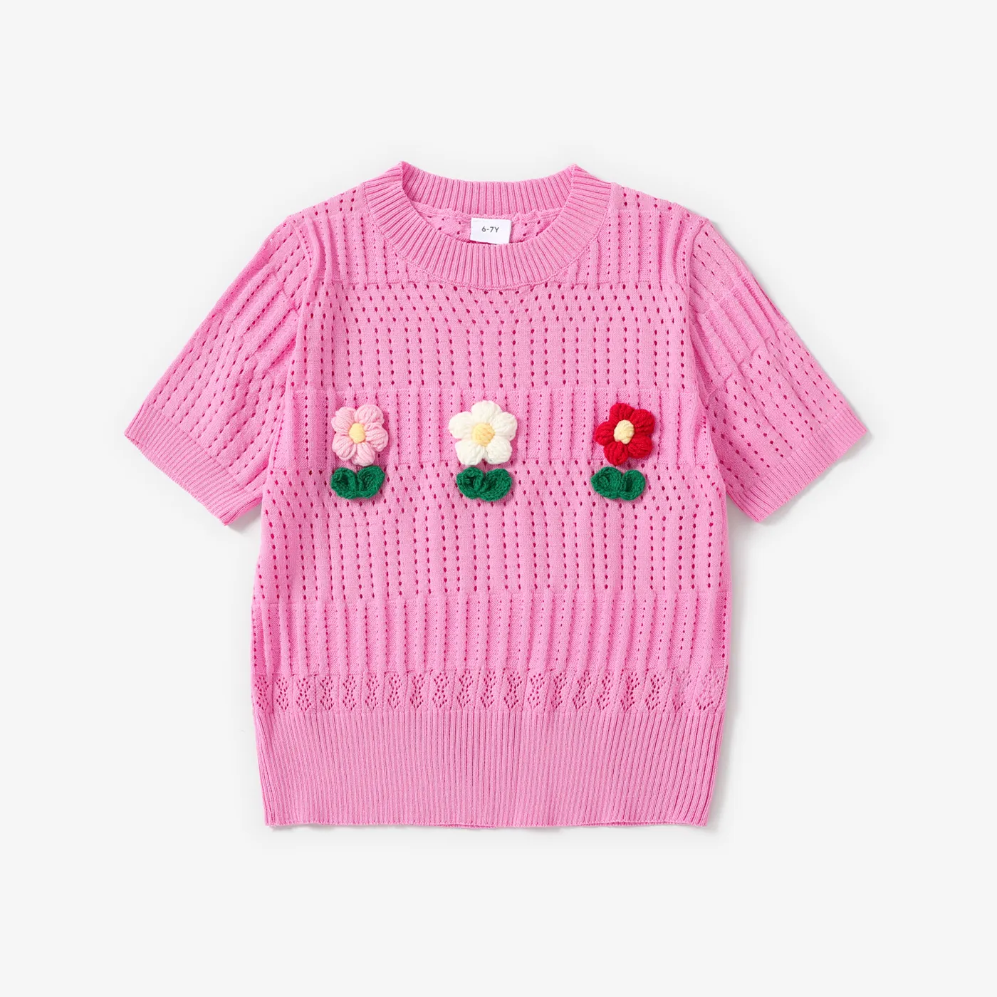 Kid Girl Sweet Hyper-Tactile 3D Flower Shape Sweater