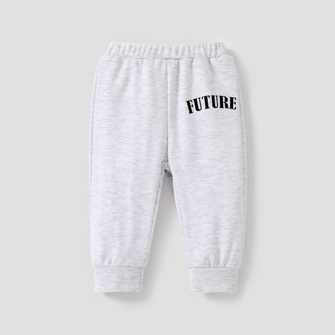Baby Boy Casual Solid Color Letter Print Pants