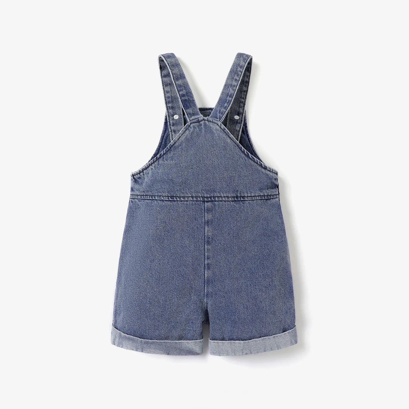 Baby Boy/Girl 100% Cotton Letter Print Plaid Ripped Denim Overalls Shorts  image 2