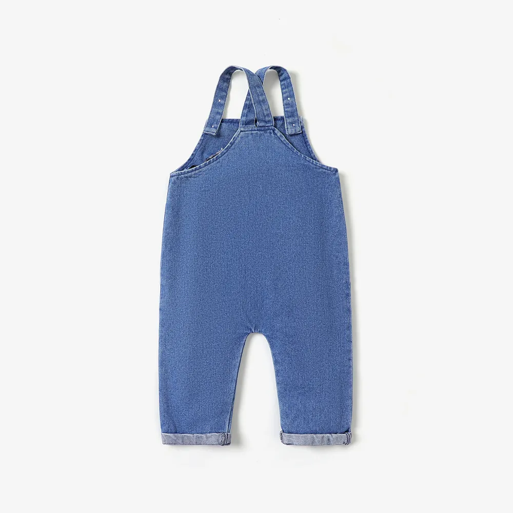 100% Cotton Baby Boy/Girl Embroidered Denim Overalls big image 2