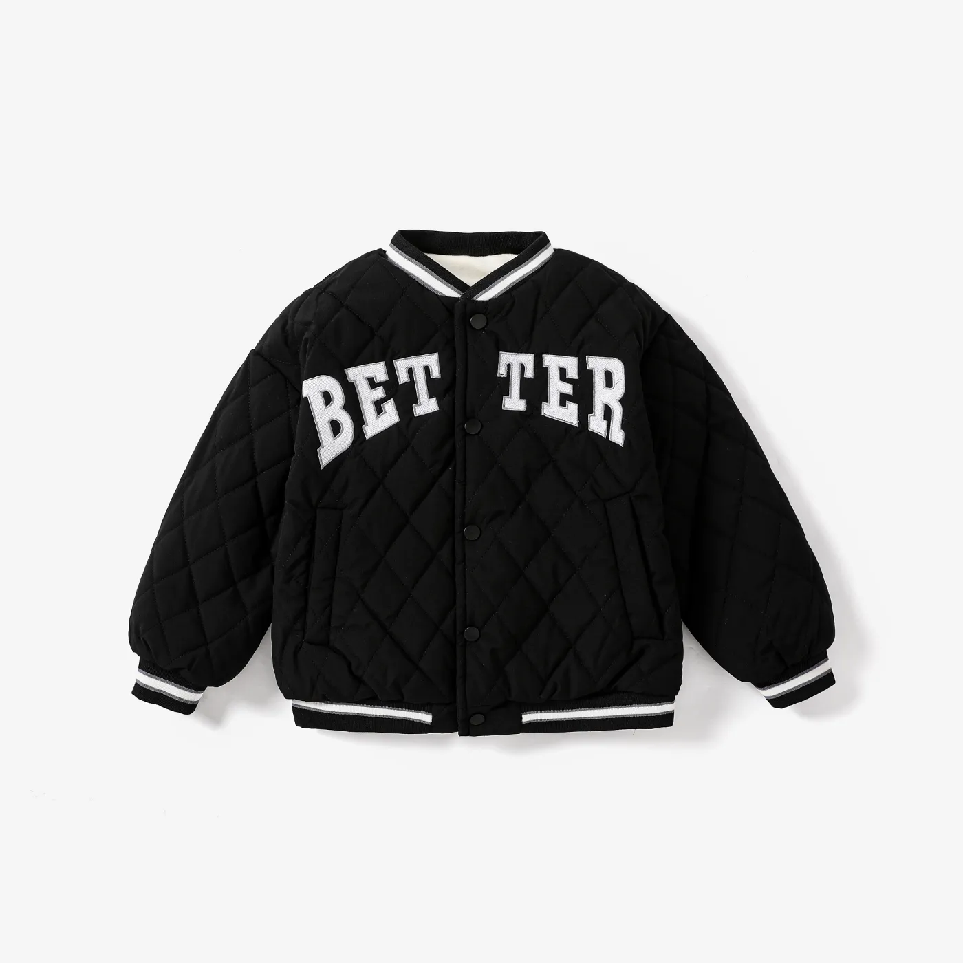 Kid Boy Sporty Letter Pattern Thick Cotton-Padded Jacket