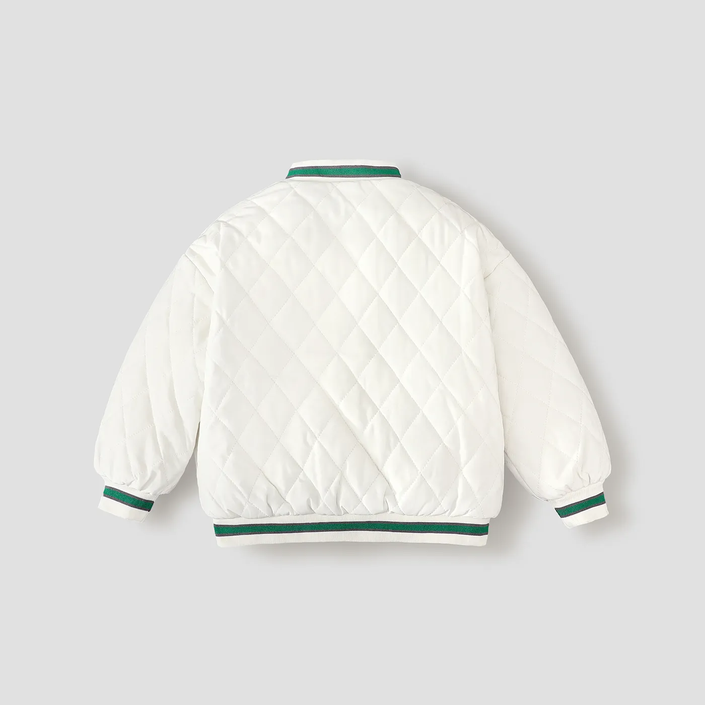 Kid Boy Sporty Letter Pattern Thick Cotton-Padded Jacket White image 2