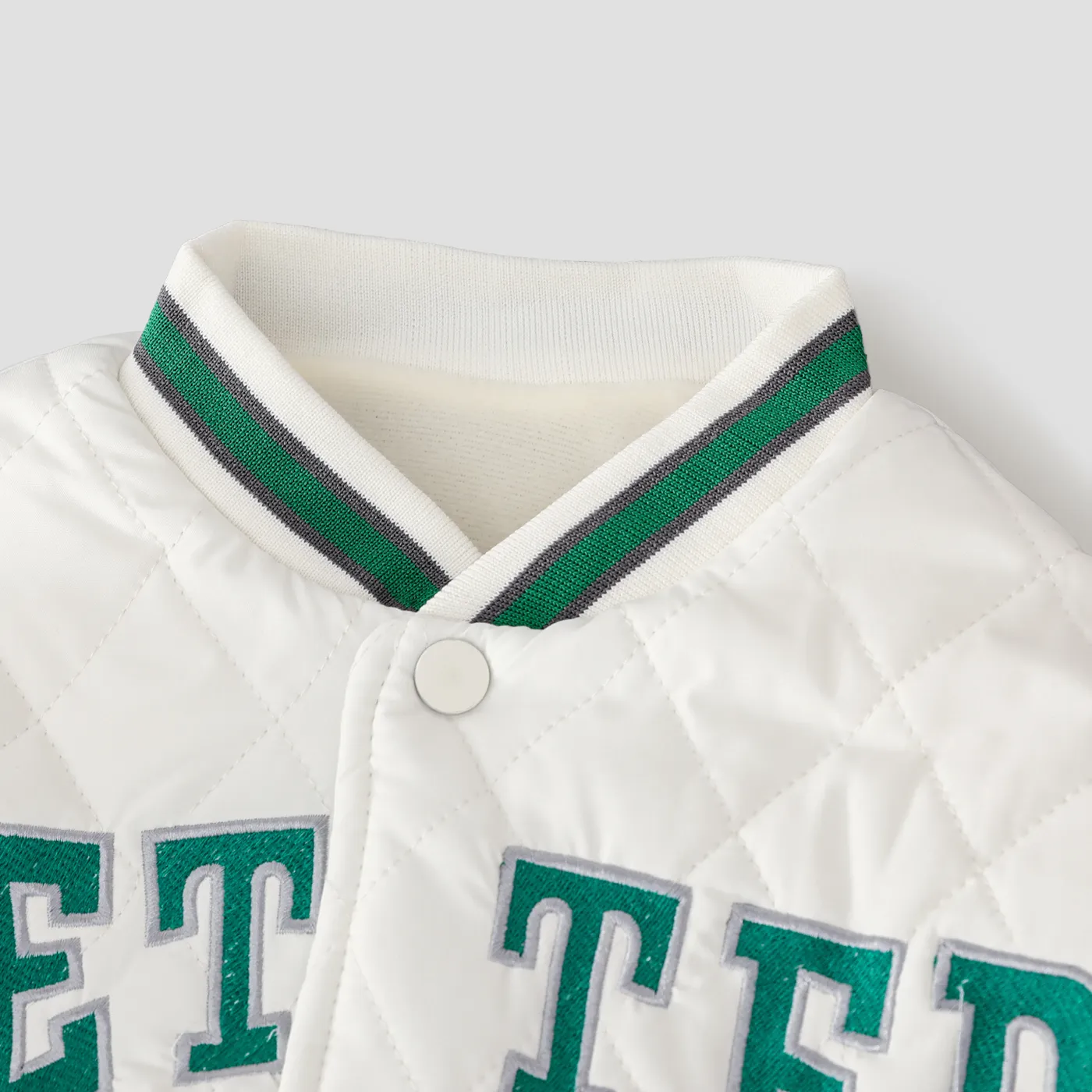Kid Boy Sporty Letter Pattern Thick Cotton-Padded Jacket White image 3