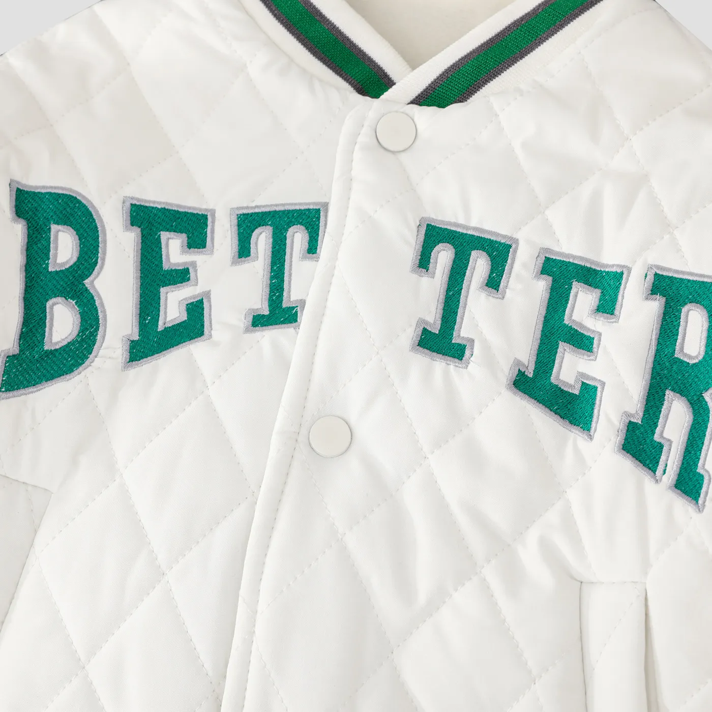 Kid Boy Sporty Letter Pattern Thick Cotton-Padded Jacket White image 4