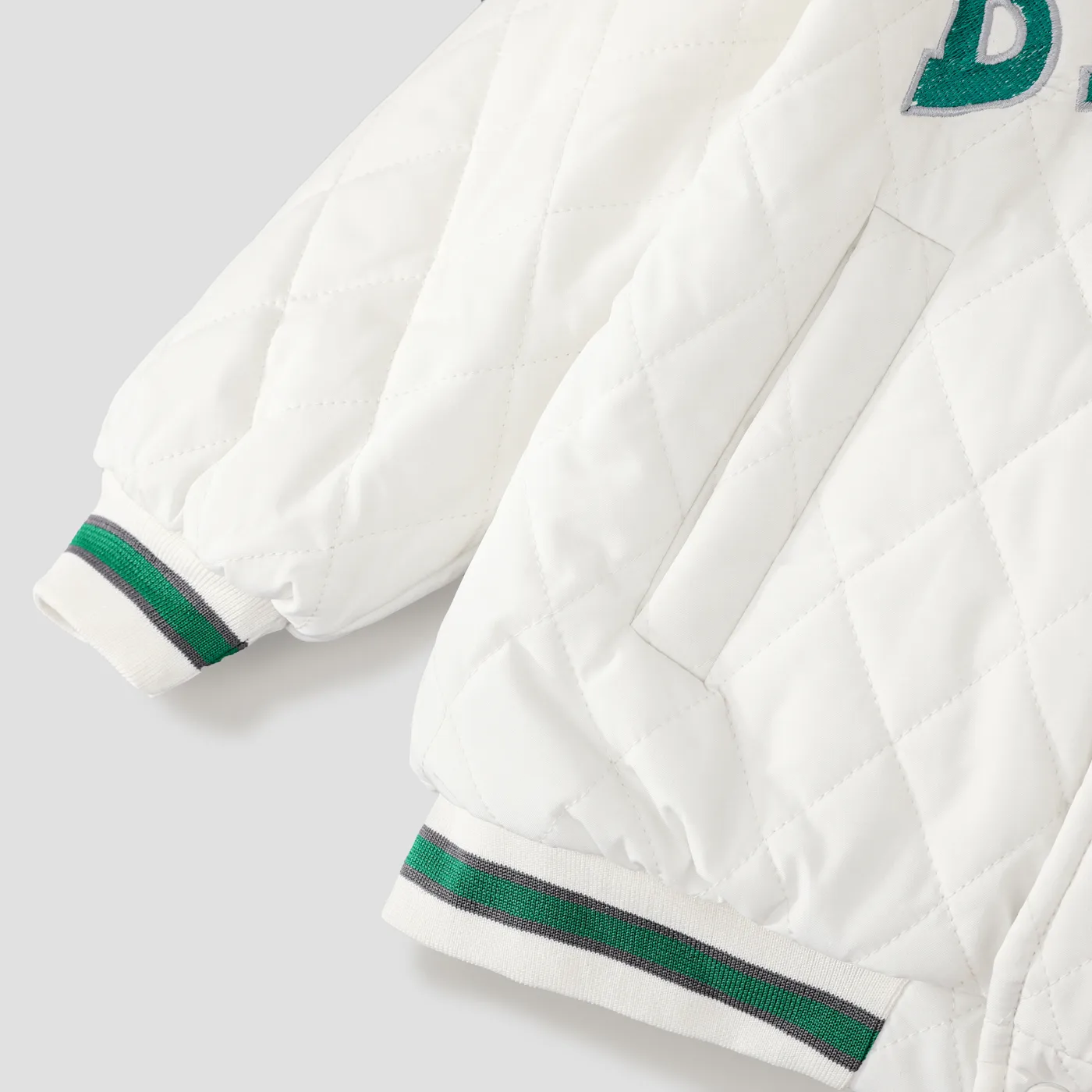 Kid Boy Sporty Letter Pattern Thick Cotton-Padded Jacket White image 5