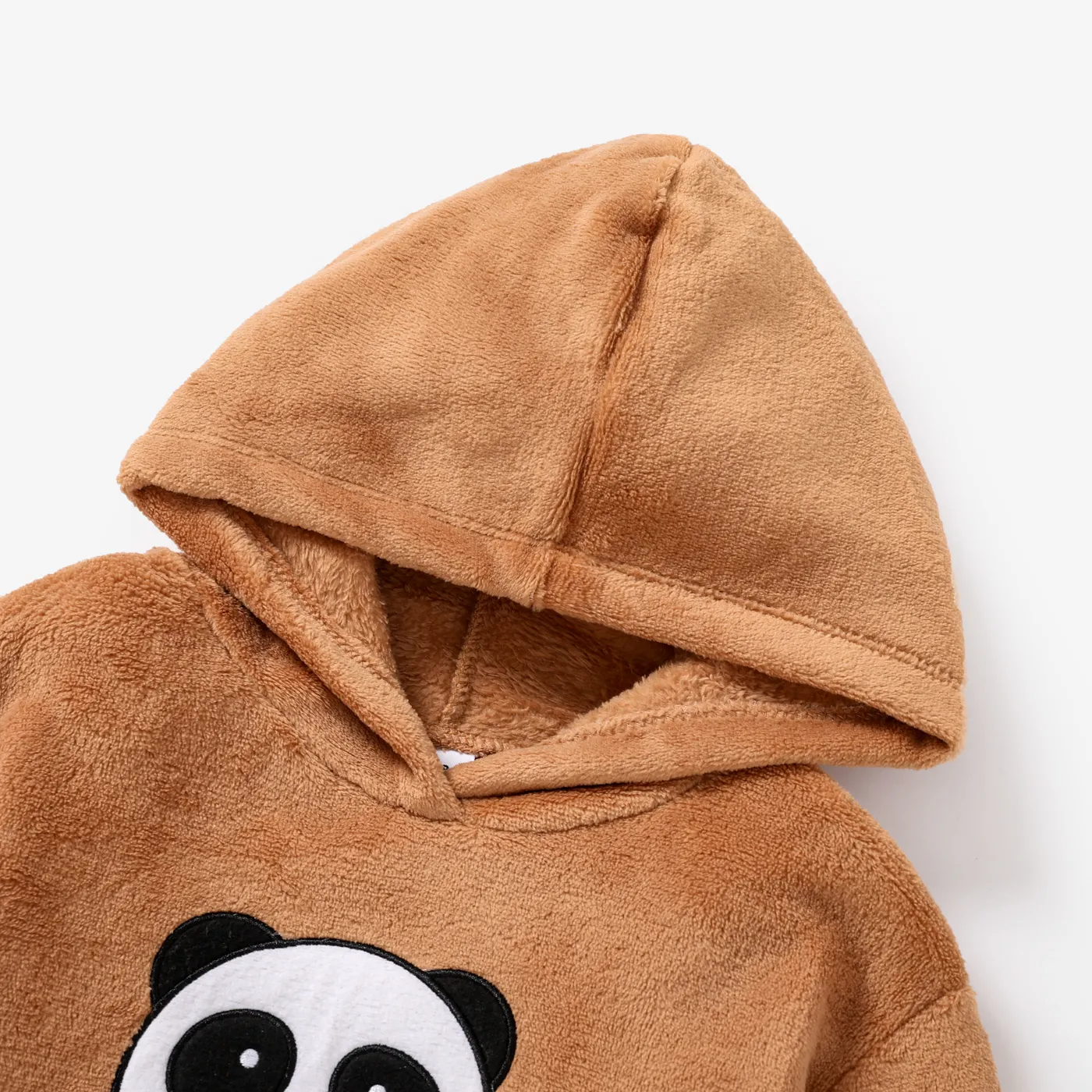 Toddler/Kid Girl Panda Pattern Hooded Pajama Set Kid Brown image 3
