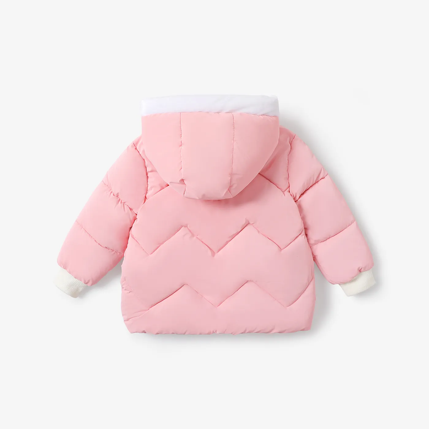 Toddler Girl Childlike Floral Honeybee 3D Fleece Lined Cotton-Padded Coat  image 2