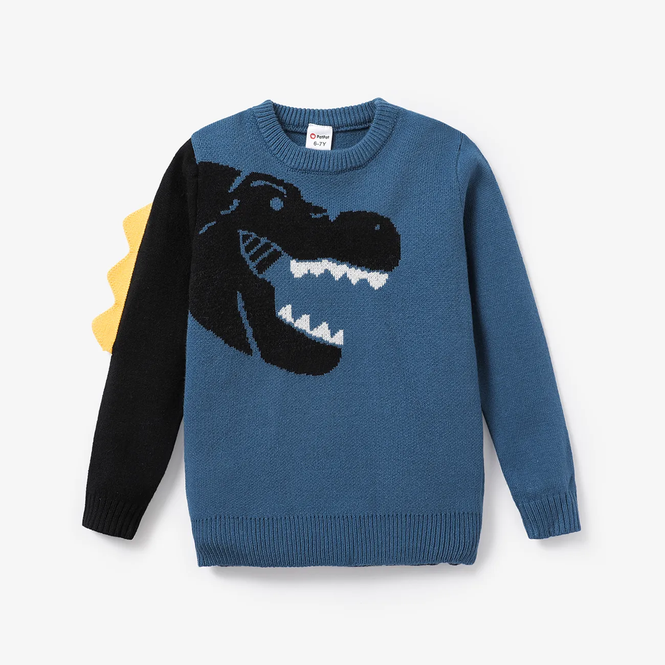 Kid Boy 3D Design Dinosaur Pattern Sweater   big image 1