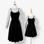 Mommy and Me 2pcs Heart-shaped Tops and Velvet Dresses Sets  image 2