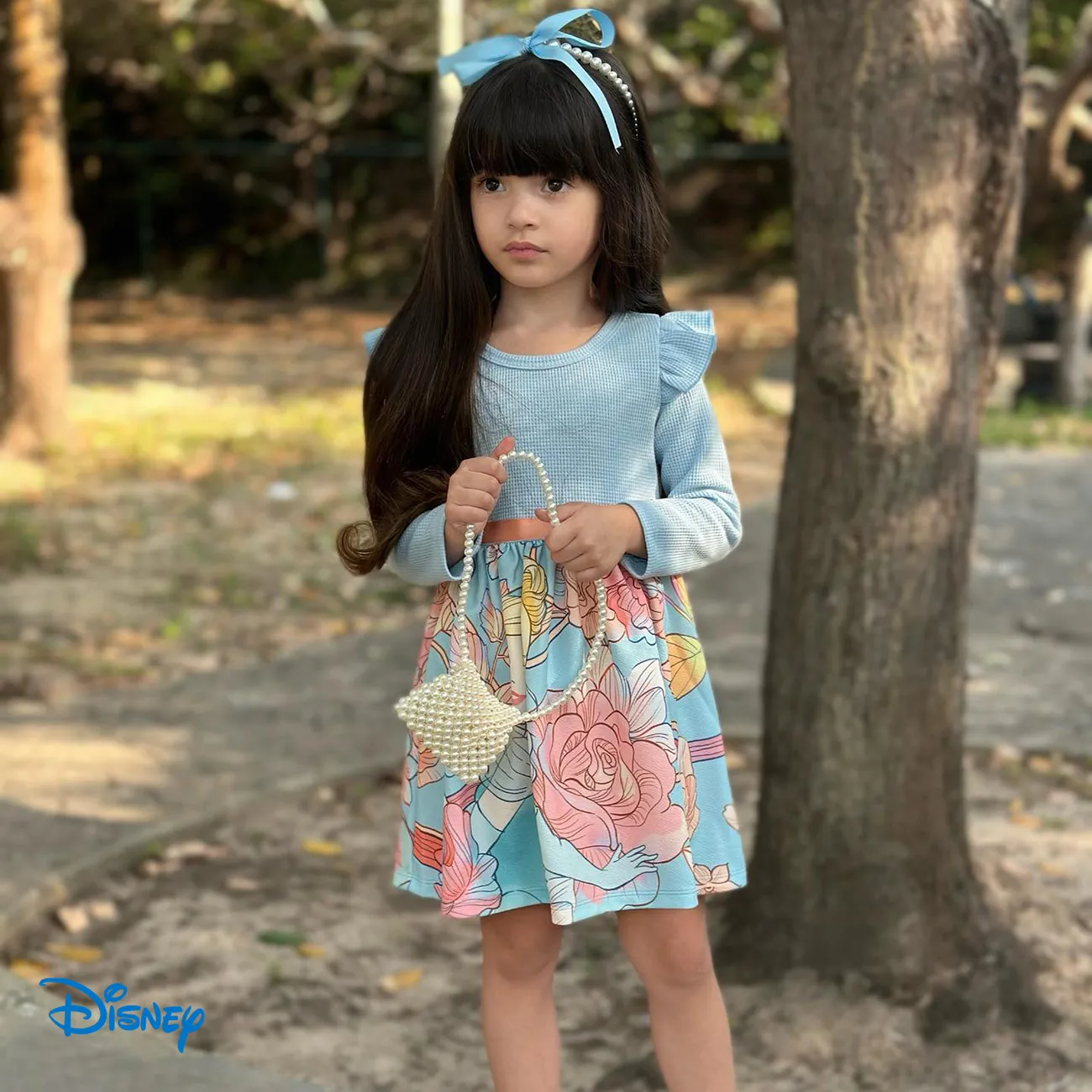 Disney Princess 小童 女 織帶 甜美 連衣裙 藍色 big image 1