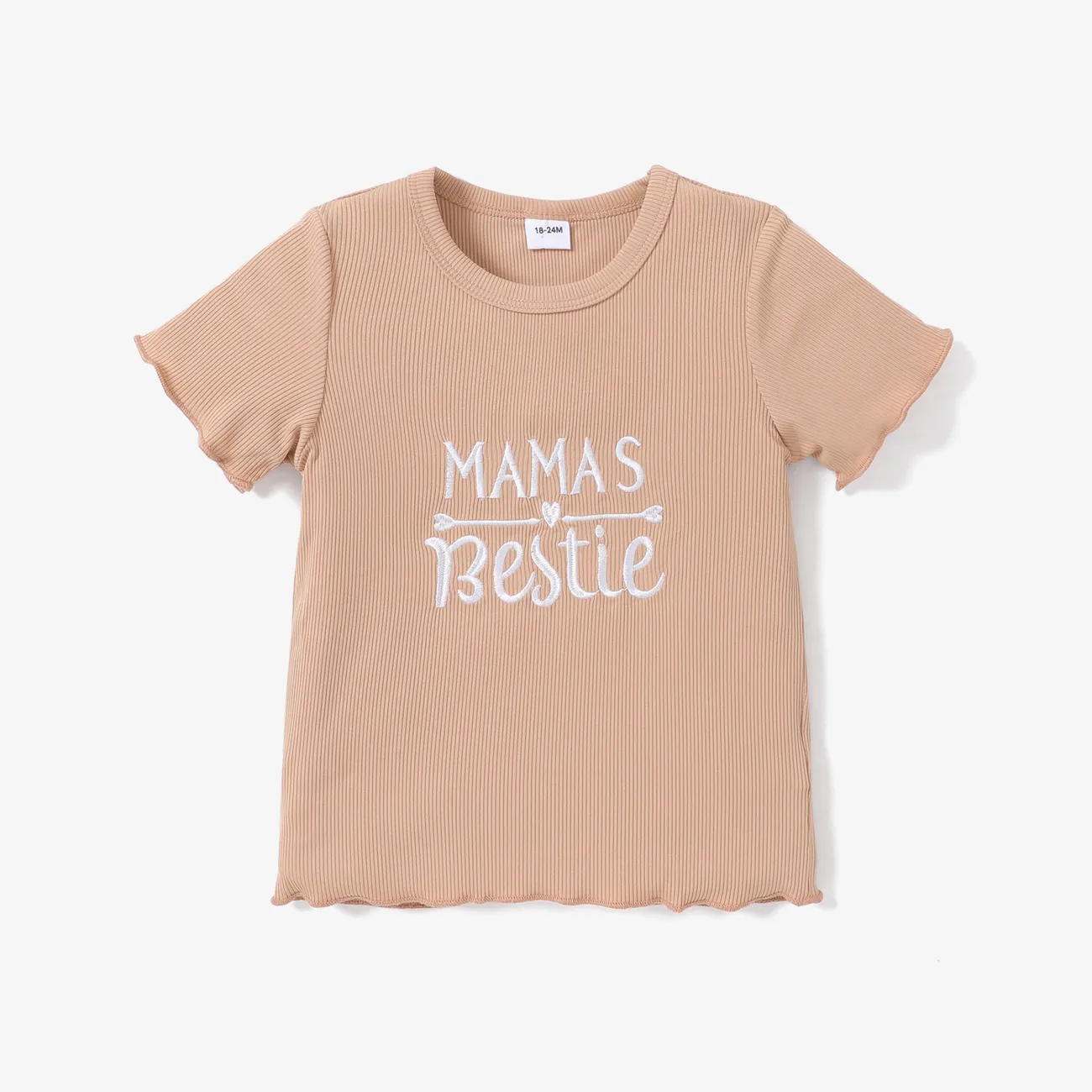 Criança Menina Orlas em ponto overlock Básico Manga curta T-shirts big image 1
