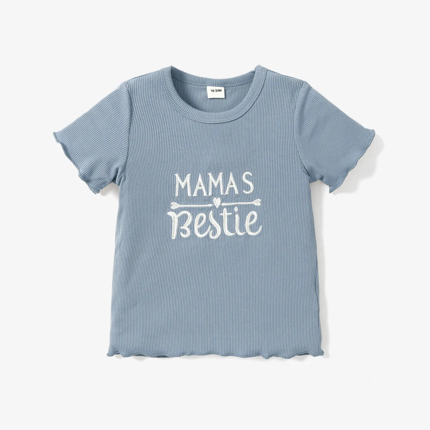 Criança Menina Orlas em ponto overlock Básico Manga curta T-shirts Cinzento