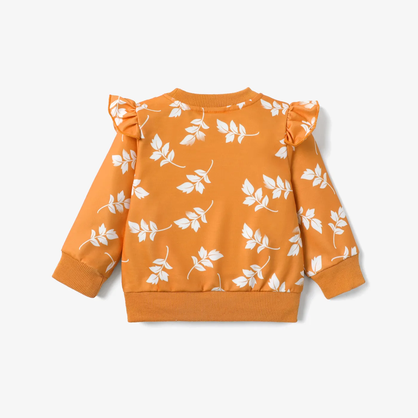 Baby Girl Allover Floral Print Ruffle Long-sleeve Sweatshirt  image 2