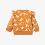Baby Girl Allover Floral Print Ruffle Long-sleeve Sweatshirt  image 2