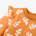 Baby Girl Allover Floral Print Ruffle Long-sleeve Sweatshirt  image 4
