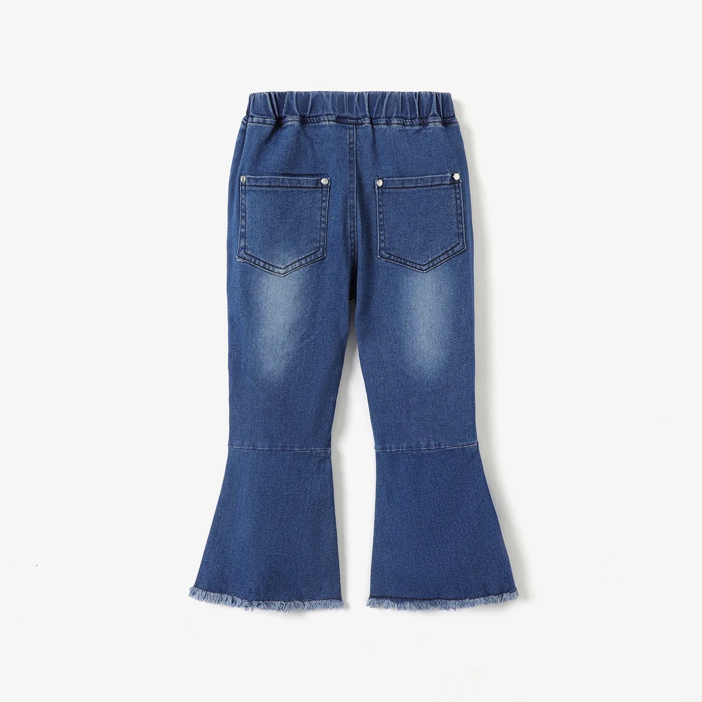 Toddler Girl Denim Bow Decor Bellbottom Blue Jeans Pants  image 2
