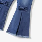 Toddler Girl Denim Bow Decor Bellbottom Blue Jeans Pants  image 4