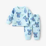 2pcs Baby/Toddler Boy Basic Koala Pattern Pajama Set Baby Light Blue