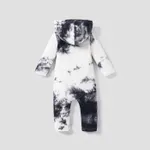 Ribbed Tie Dyed Hooded Long-sleeve Baby Jumpsuit  image 2