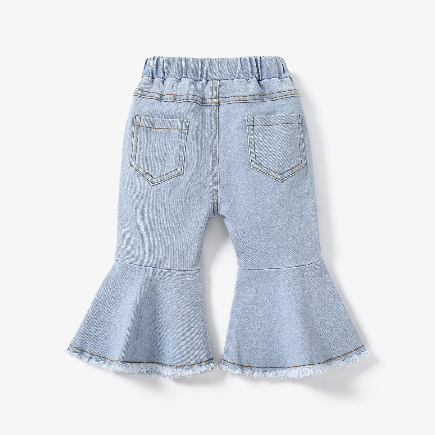 Baby Girl Denim Ripped Flared Jeans  DENIMBLUE image 2