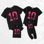 Family Matching Pink "10" Print Short-sleeve Tops  image 2