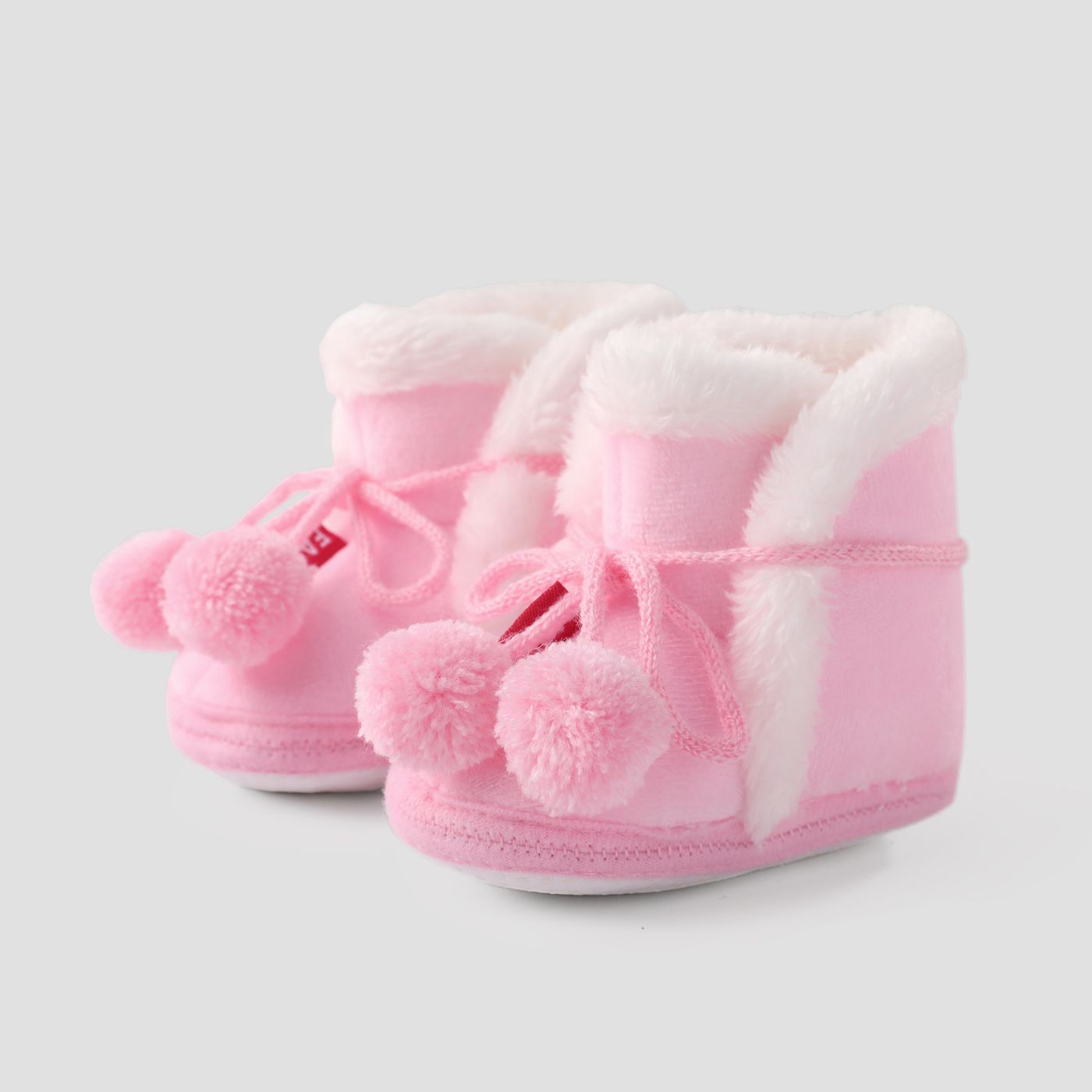 Christmas Baby & Toddler Pompom Decor Furry Prewalker Shoes
