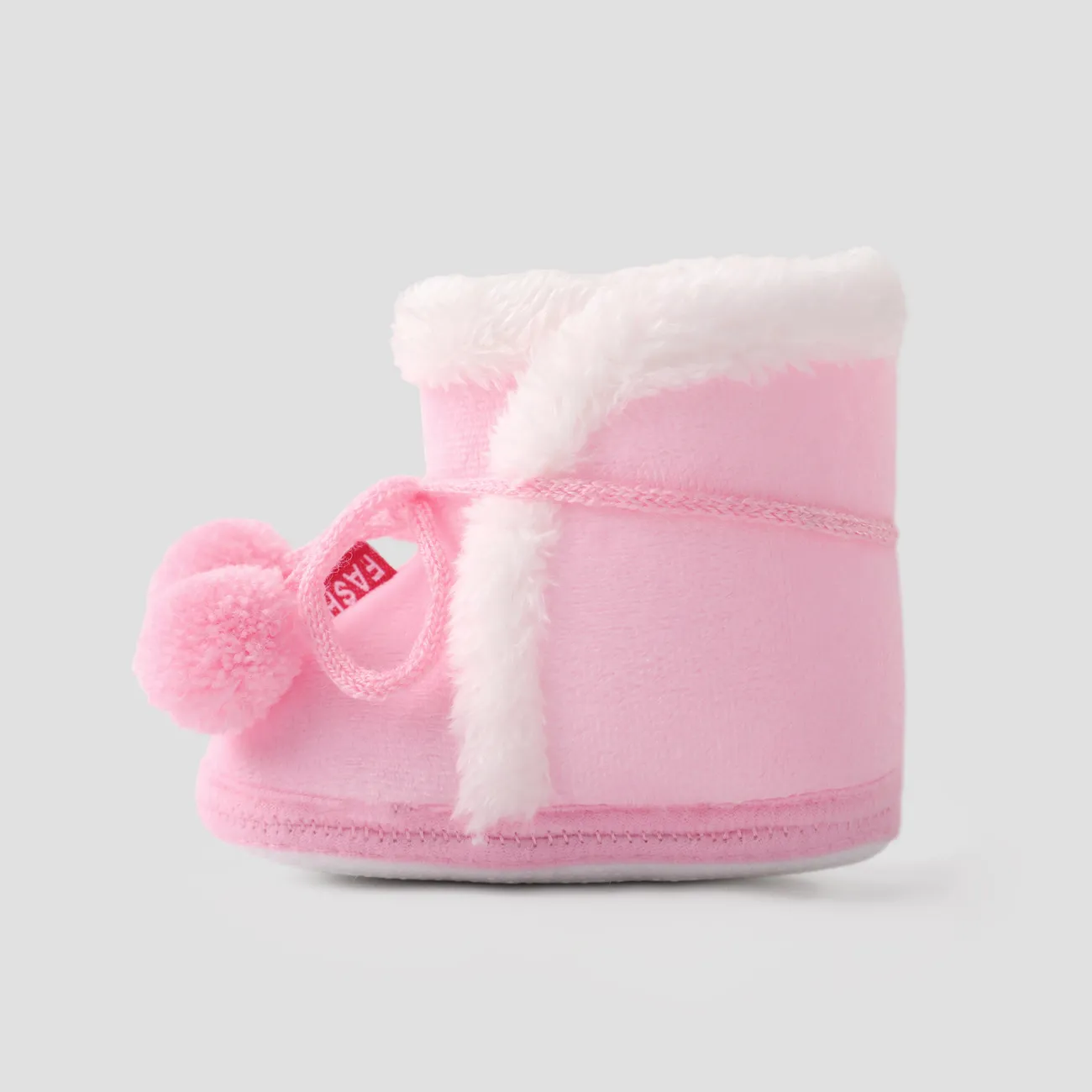 Christmas Baby & Toddler Pompom Decor Furry Prewalker Shoes Pink big image 1